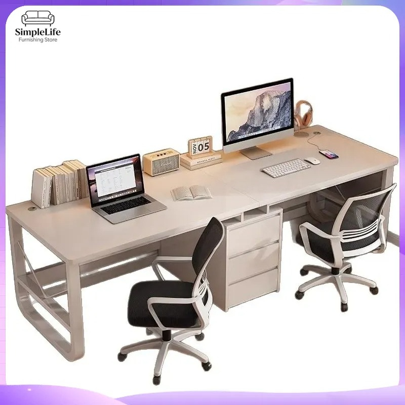 Desk Setup L Shaped - Podwójne biurko komputerowe do domowego biura,