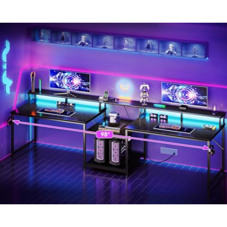 Biurko do gier dla dwóch osób, – Desk Setup L Shaped recenzja i cena