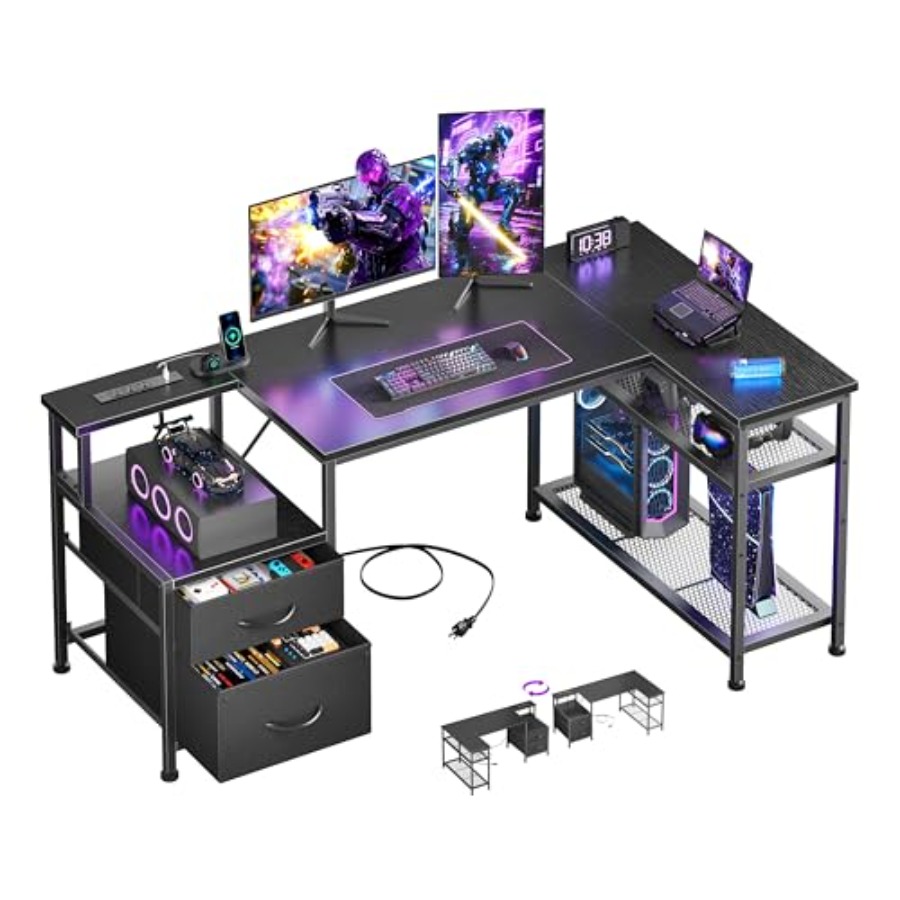 Biurko gamingowe w kształcie l – Desk Setup L Shaped recenzja i cena