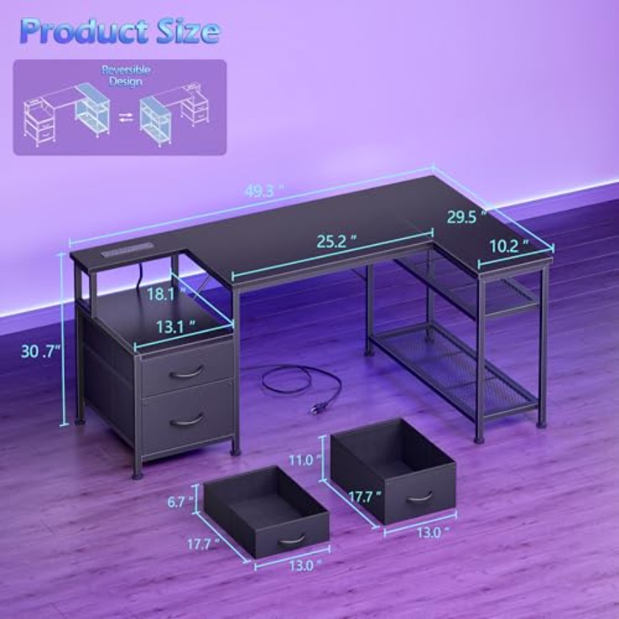 Biurko gamingowe w kształcie l – Desk Setup L Shaped recenzja i cena