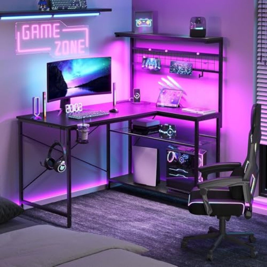 Biurko gamingowe 42 L z gniazd – Desk Setup L Shaped recenzja i cena