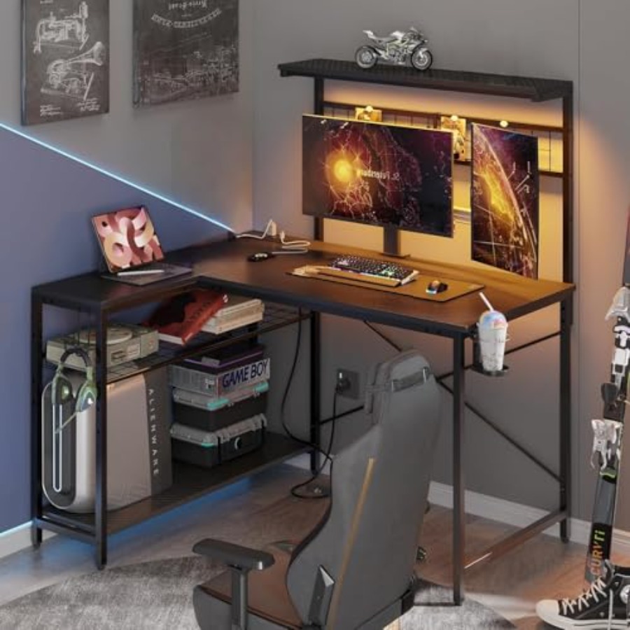 Biurko gamingowe 42 L z gniazd – Desk Setup L Shaped recenzja i cena