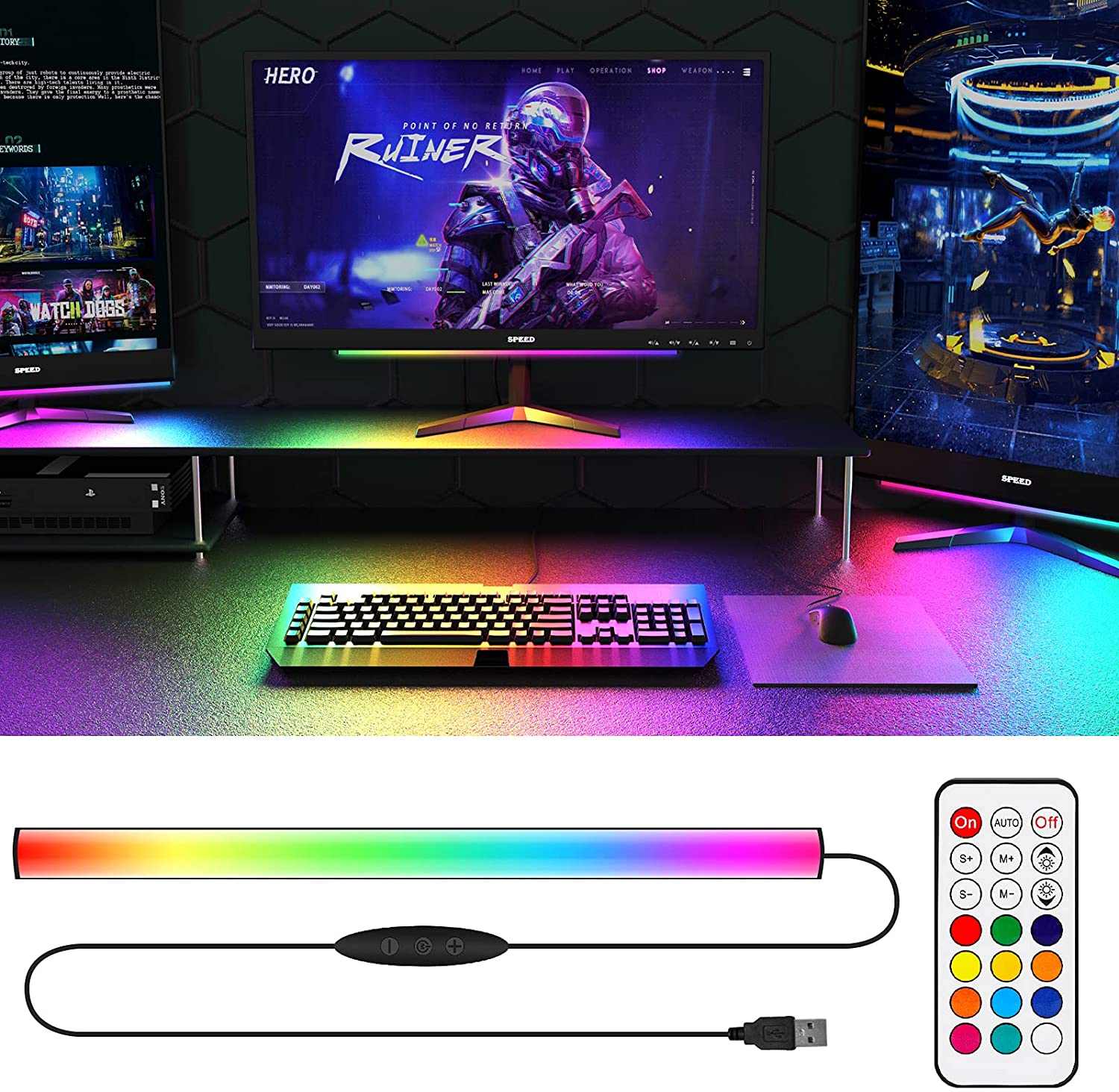 Pod monitorem Listwa świetlna  – Setup Desk Monitor recenzja i cena